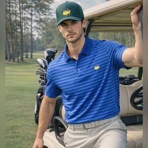 Masters Performance Polo Striped Golf Shirt